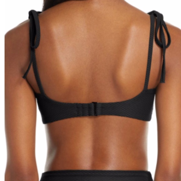 Chelsea28 Nordstrom M black bikini tie shoulder - Picture 2 of 7